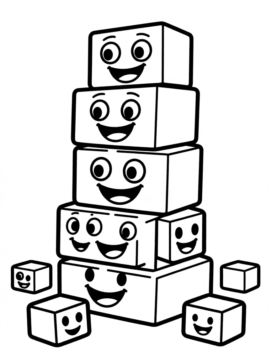A happy tower of blocks.