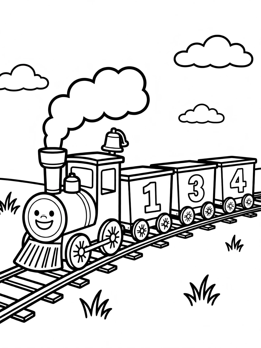 A happy number train.
