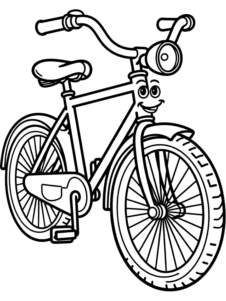 A happy bicycle with a bell.