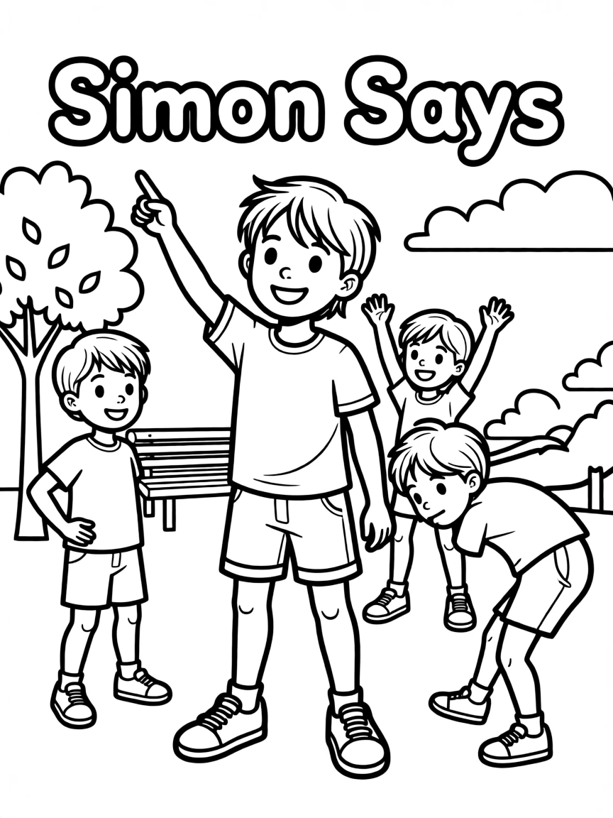 A child playing Simon Says.