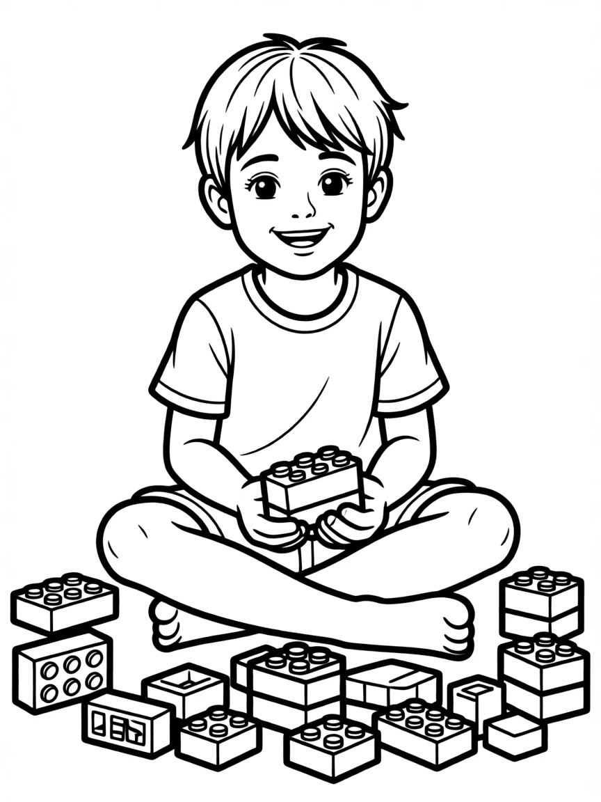 A child building with LEGOs.