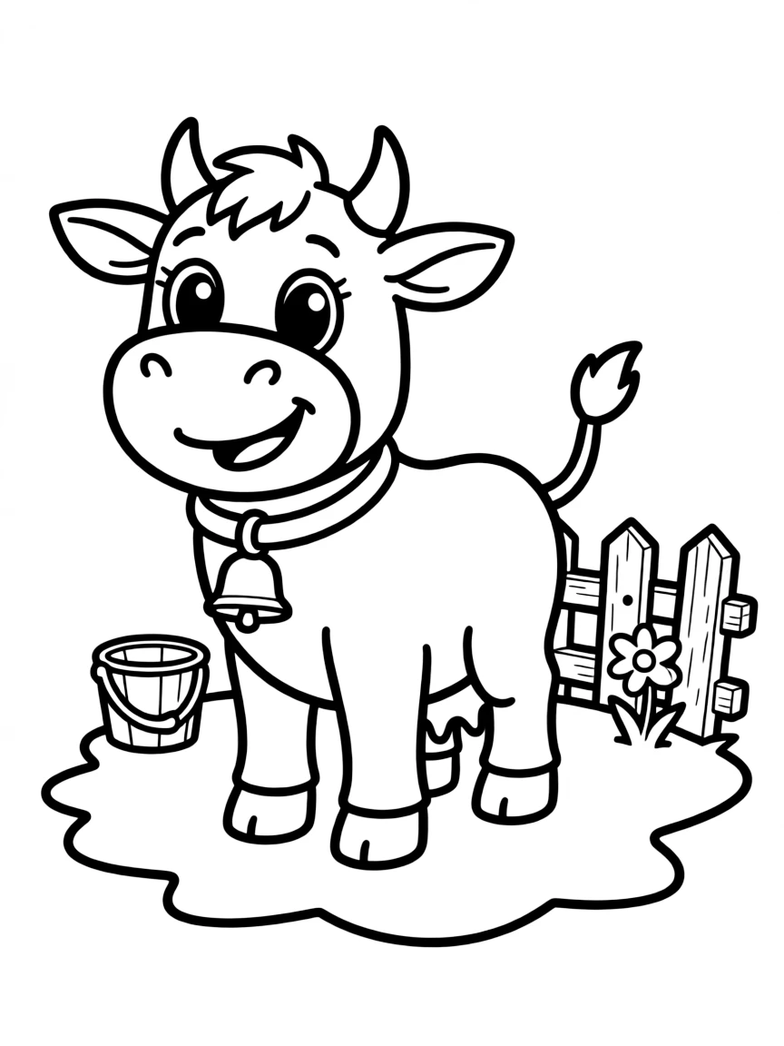 A happy toy farm animal.