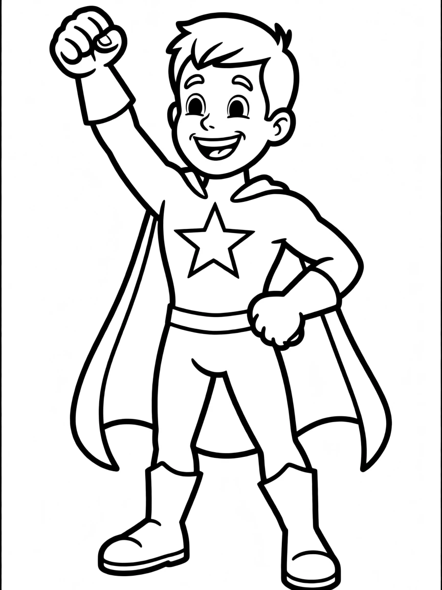 A happy superhero action figure.