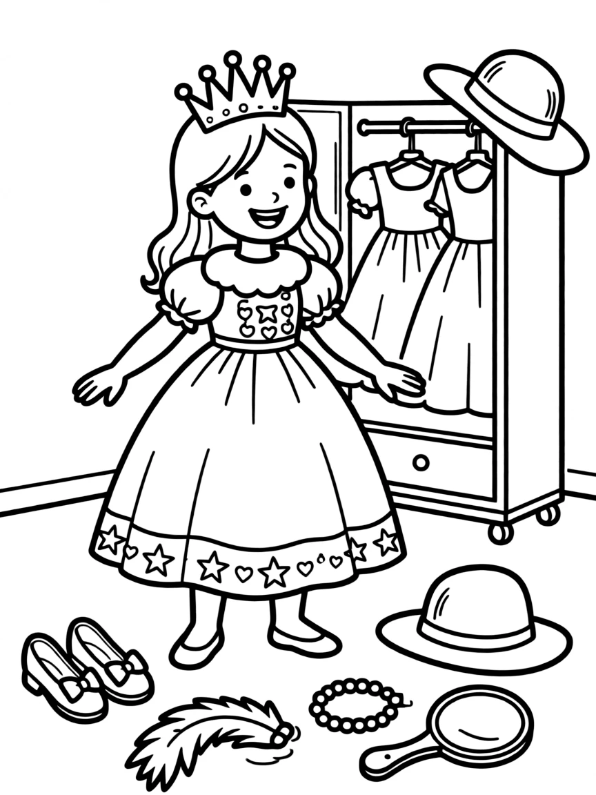 A child playing dress-up.