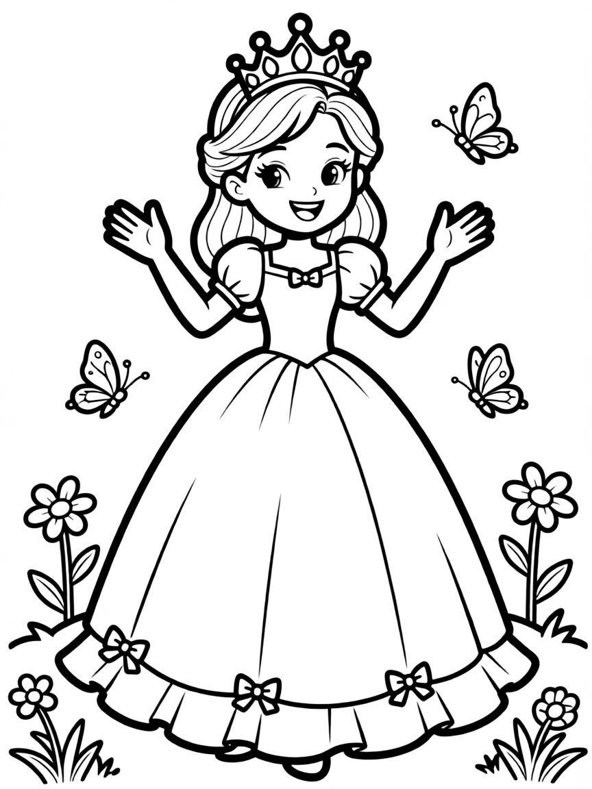 A happy princess gown and crown.