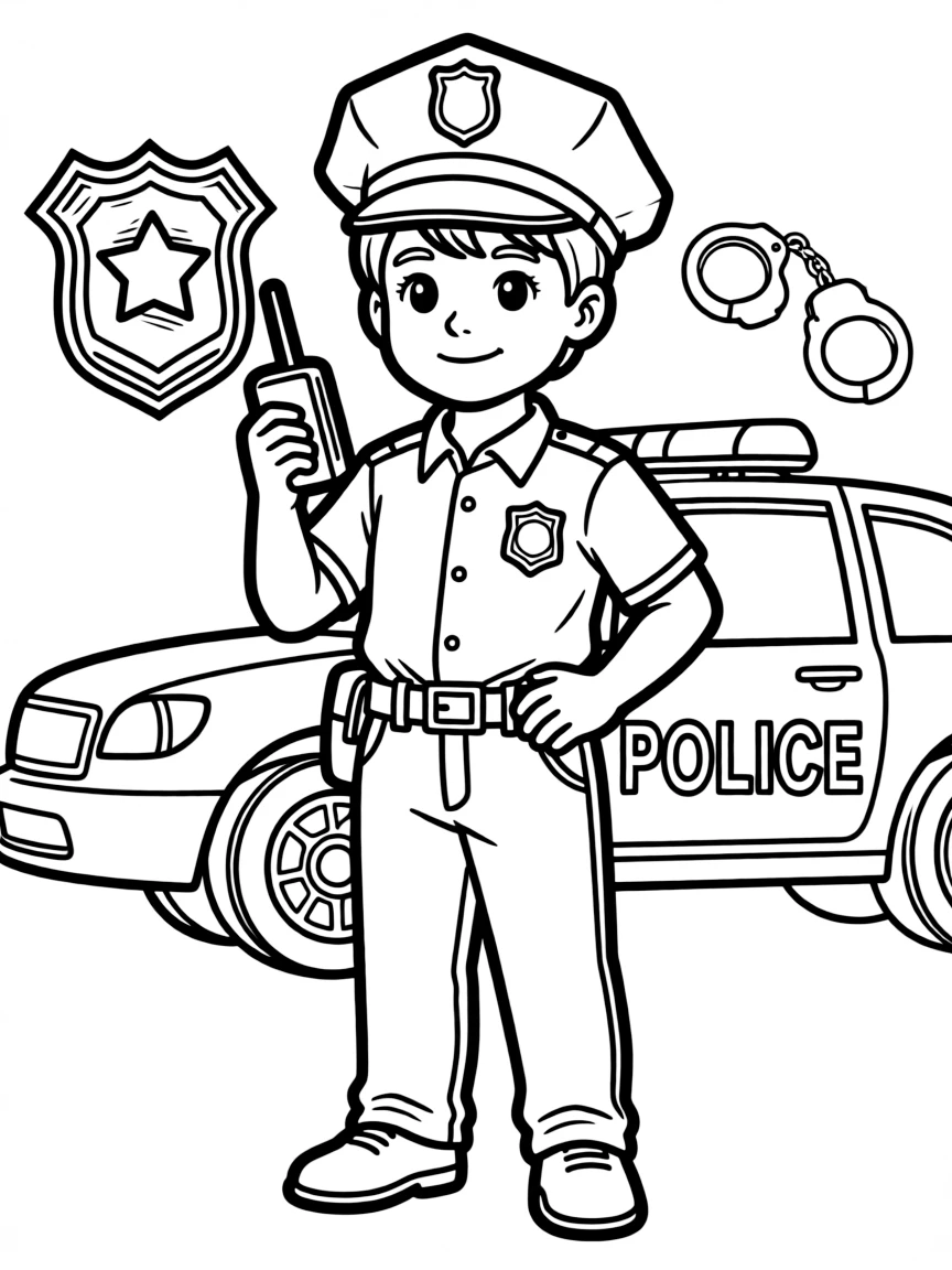 A child dressed as a police officer.