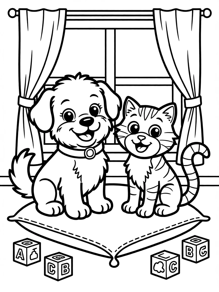 A happy toy dog or cat.