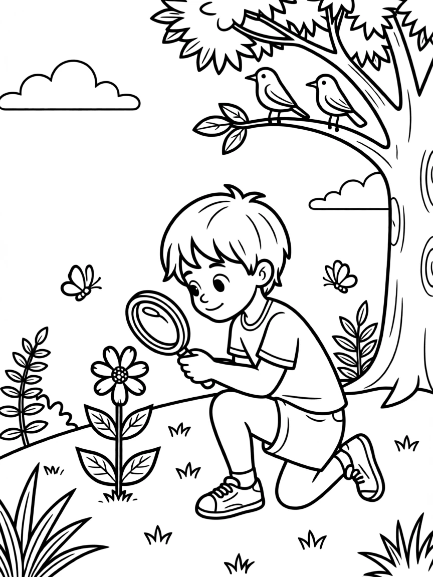 A child observing nature.