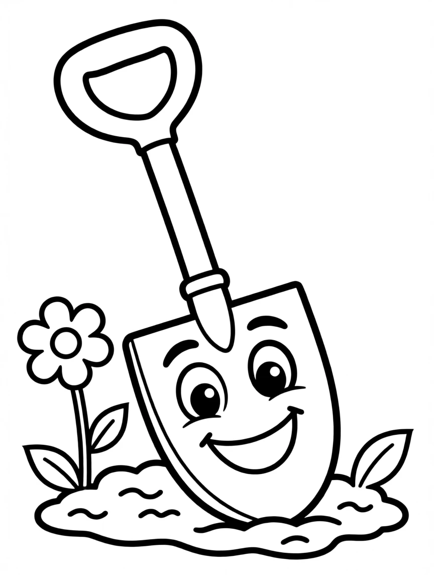 A happy small gardening shovel.