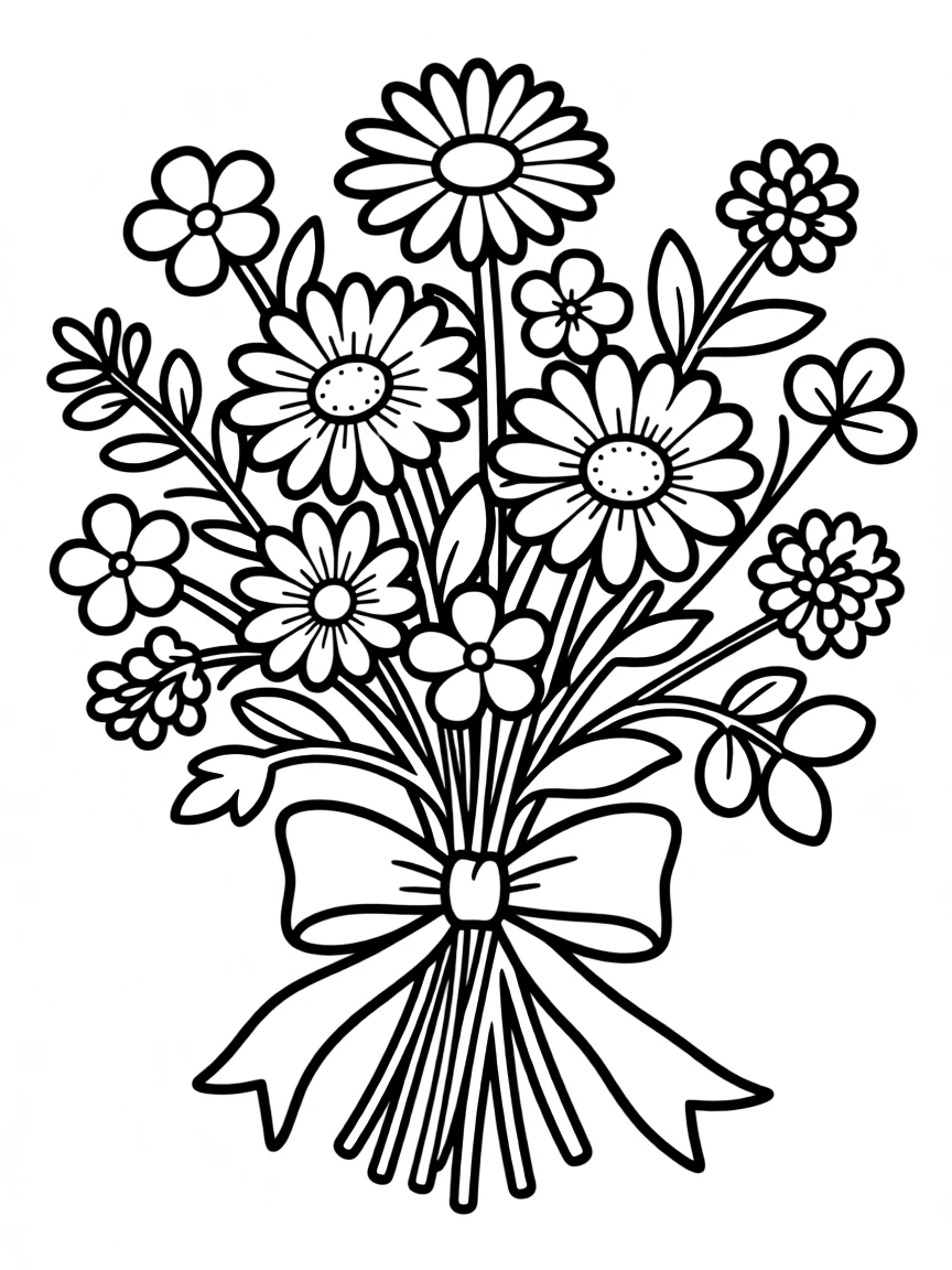 A happy bouquet of wildflowers.