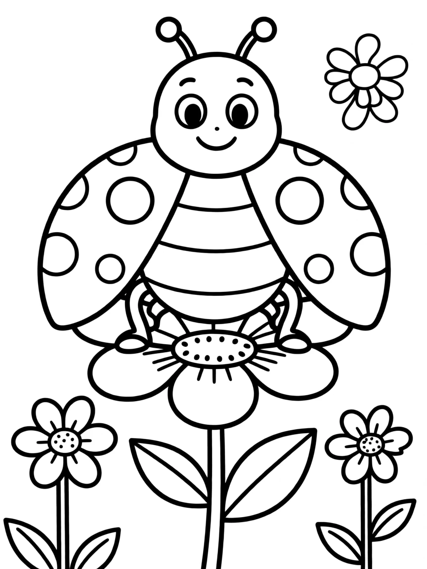 A happy ladybug with spots.