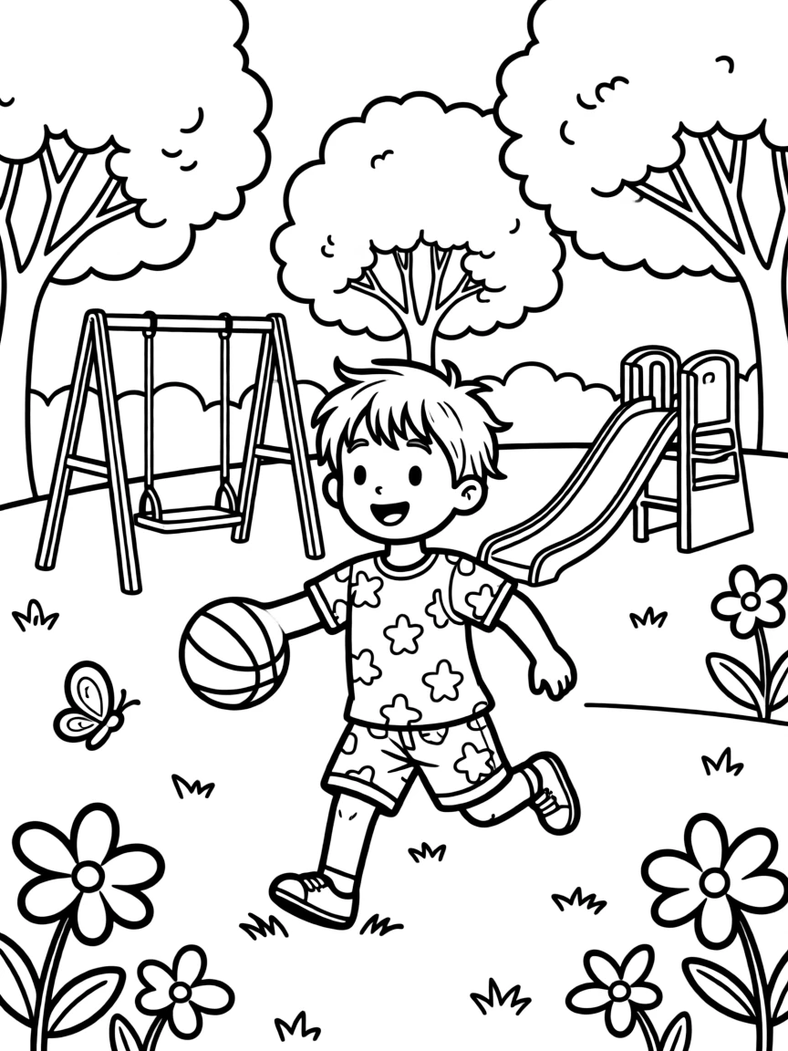 A child playing in a park.