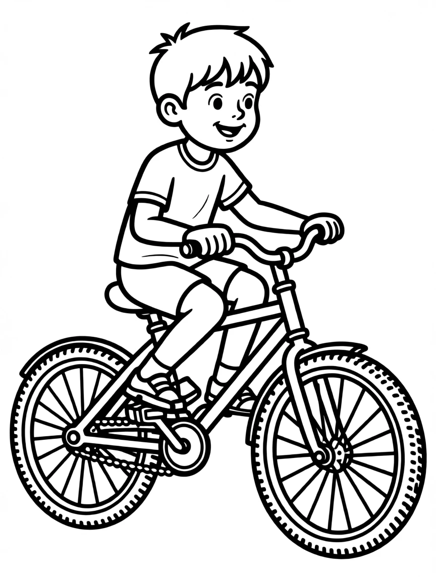 A child riding a bike.