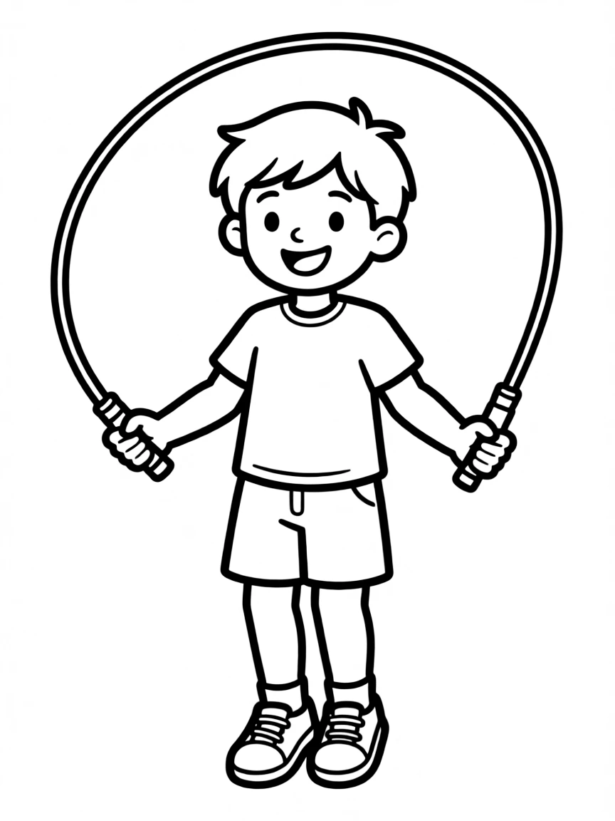 A child jumping rope.