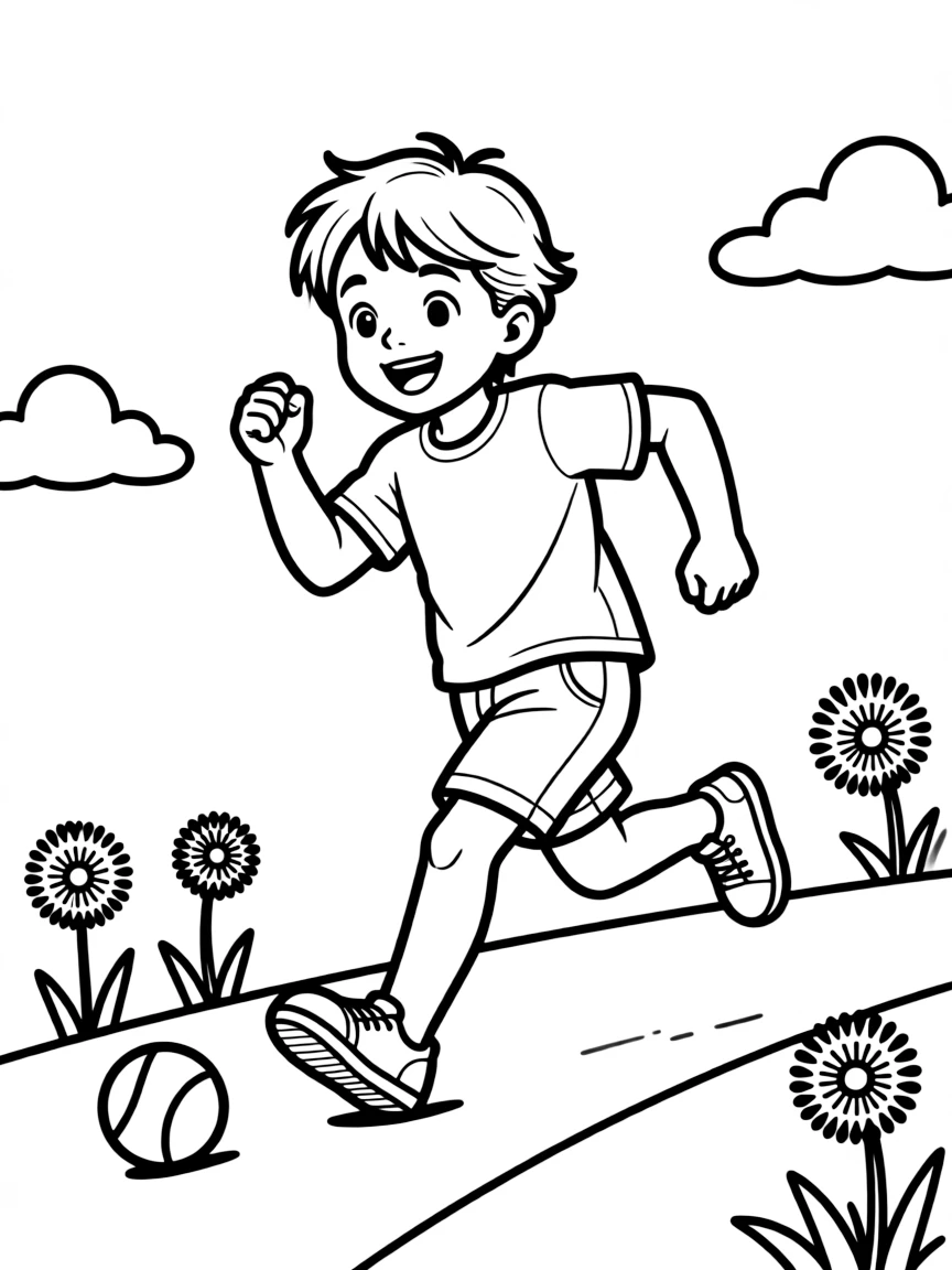 A child running and playing.