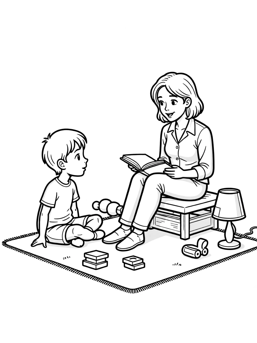 A child listening to a story.