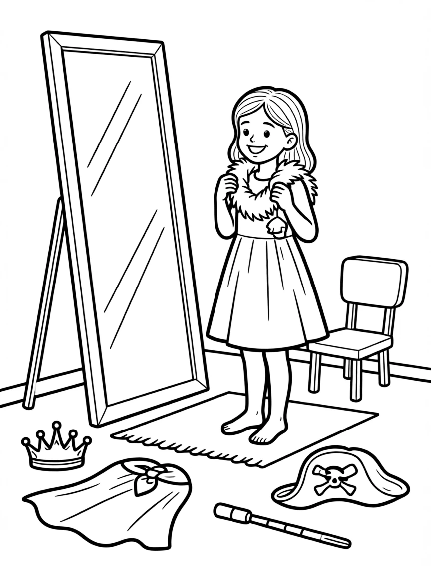 A child playing dress-up.