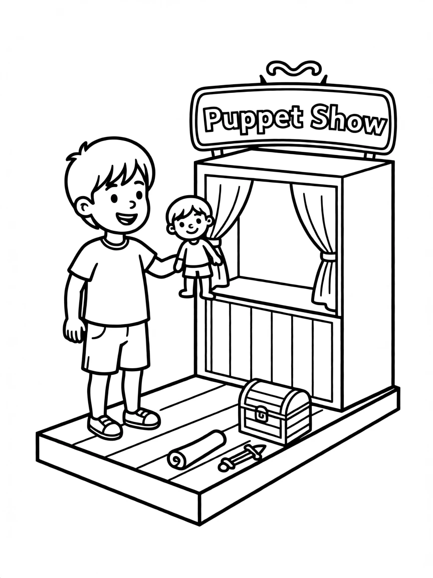A child acting out a story.