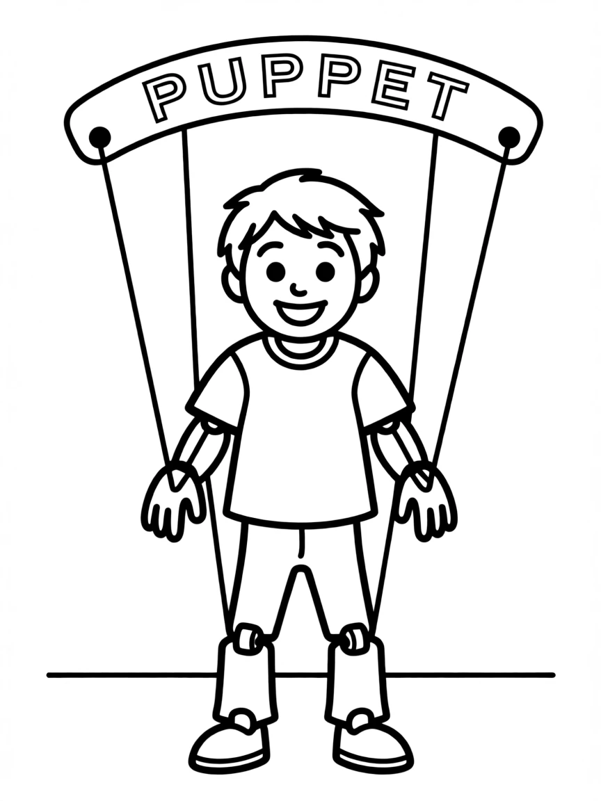 A happy puppet with string.