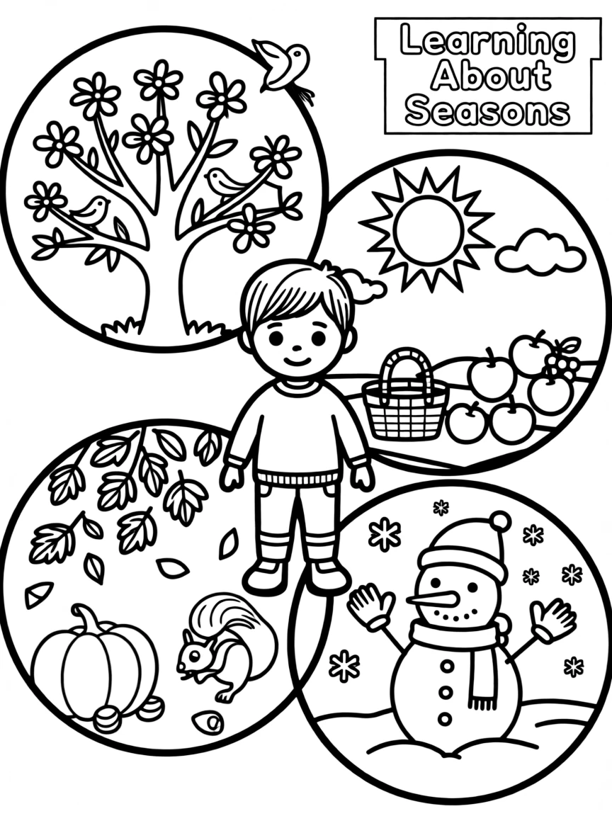 A child learning about seasons.