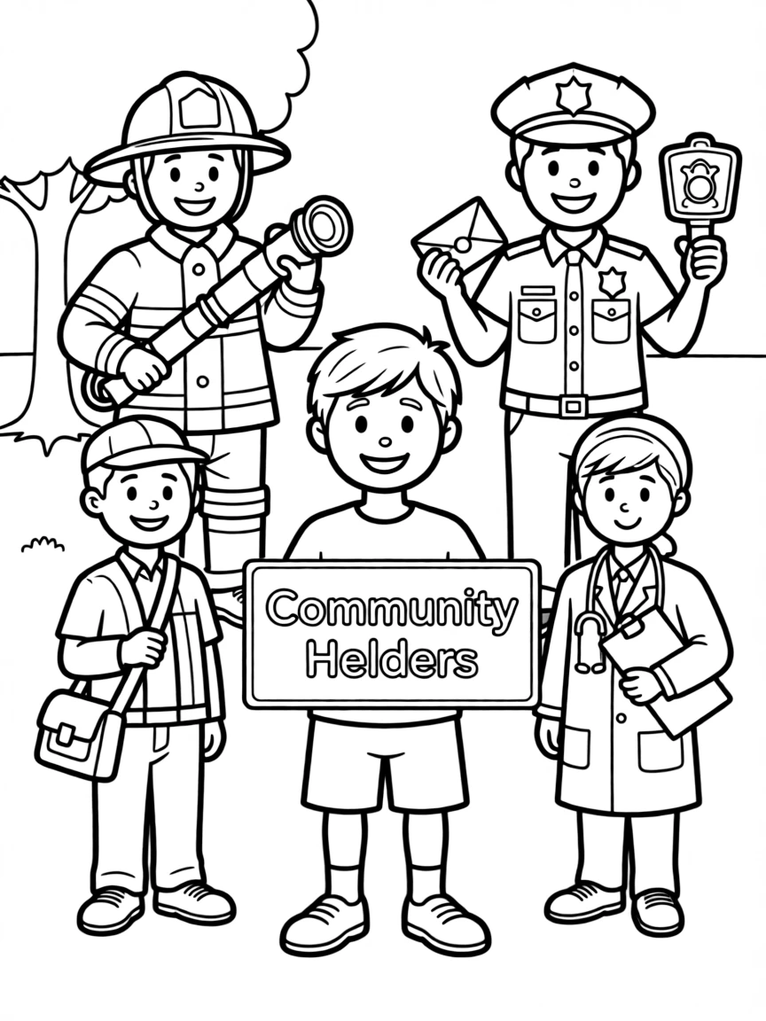 A child learning about community helpers.