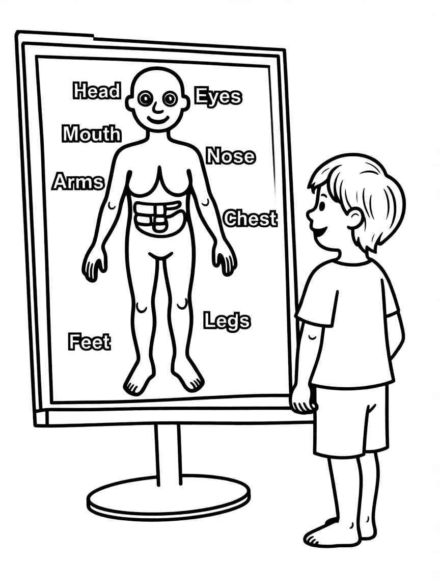 A child learning about their body.