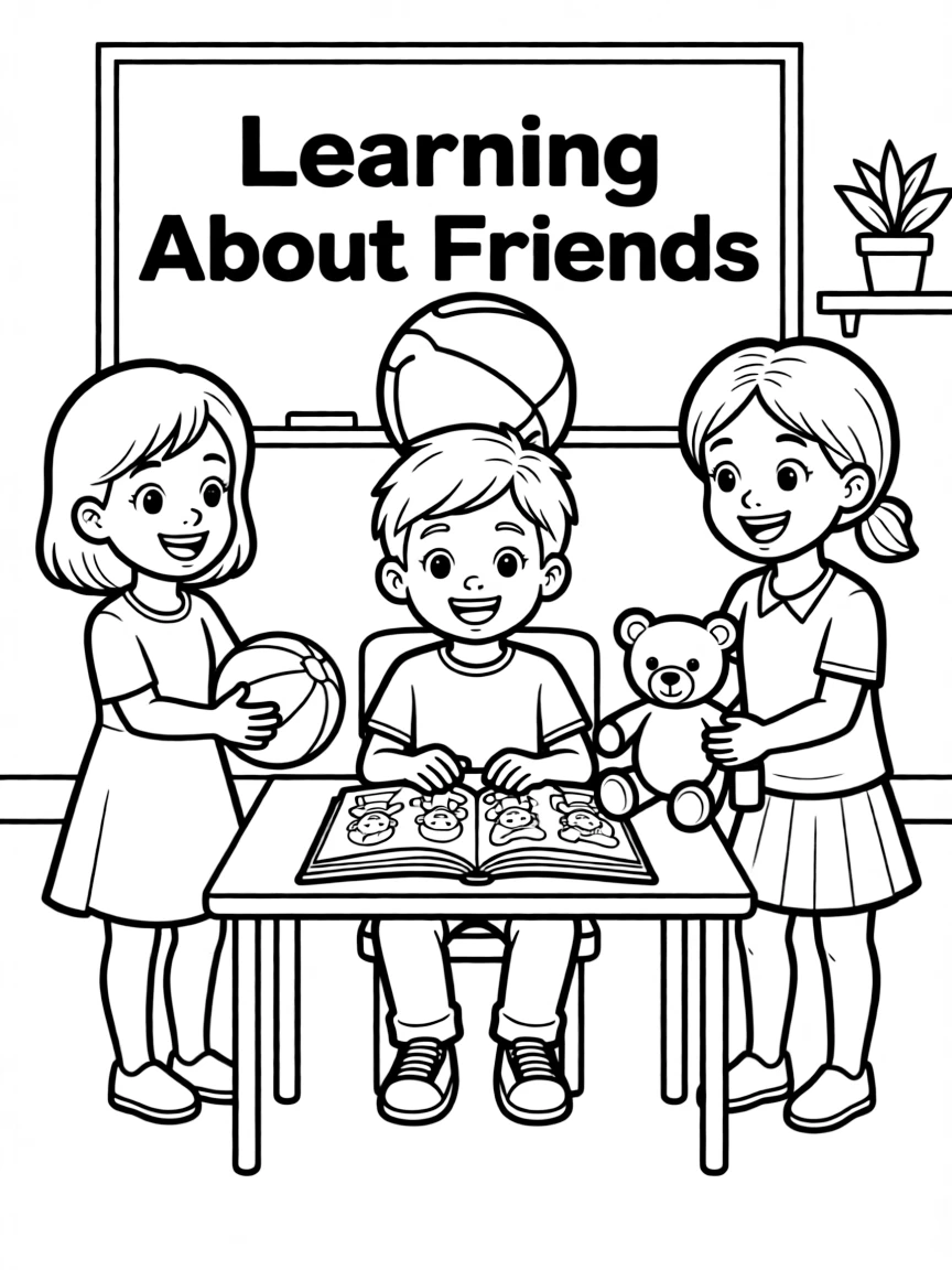 A child learning about friends.