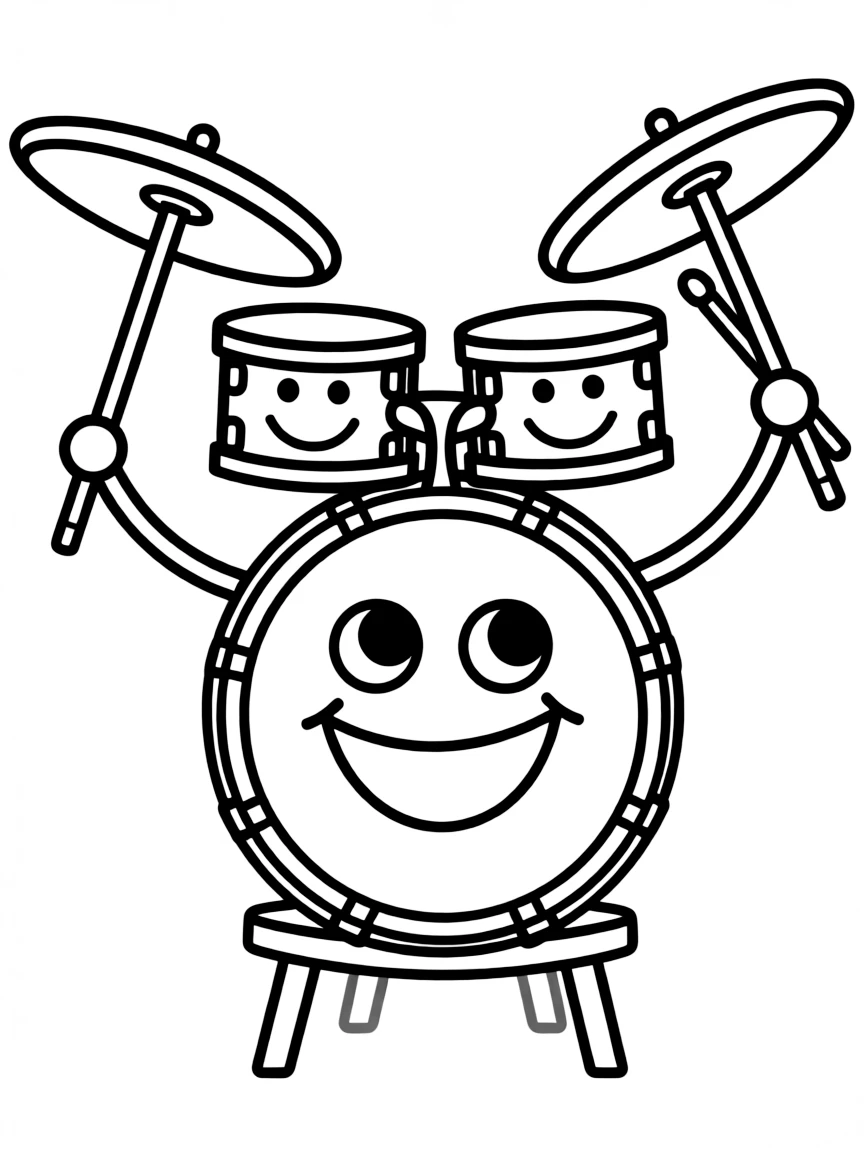A happy drum set.