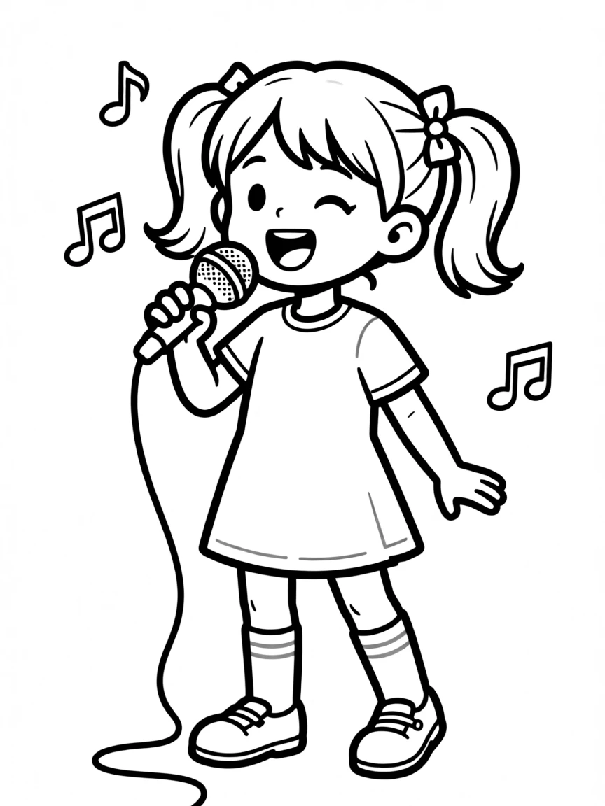 A child singing.