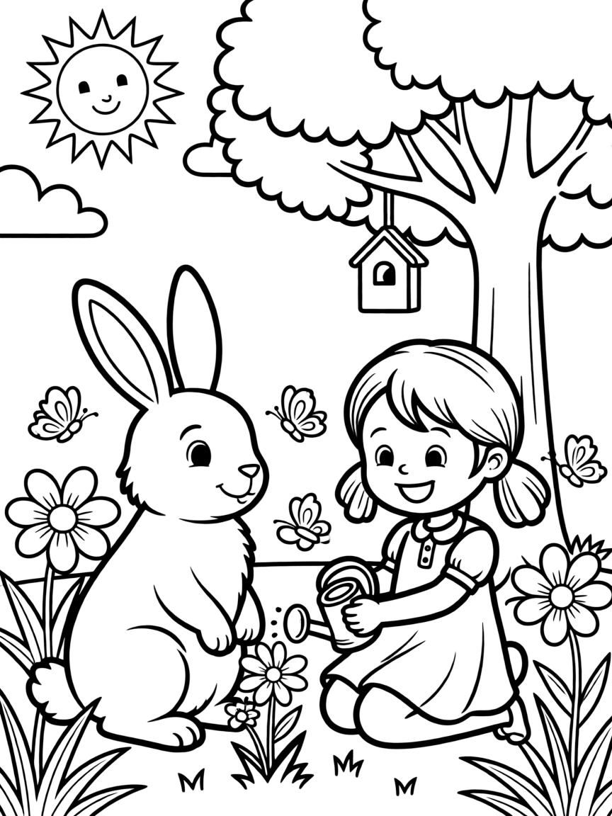A child coloring.