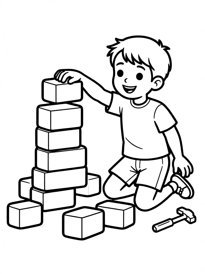 A child building.