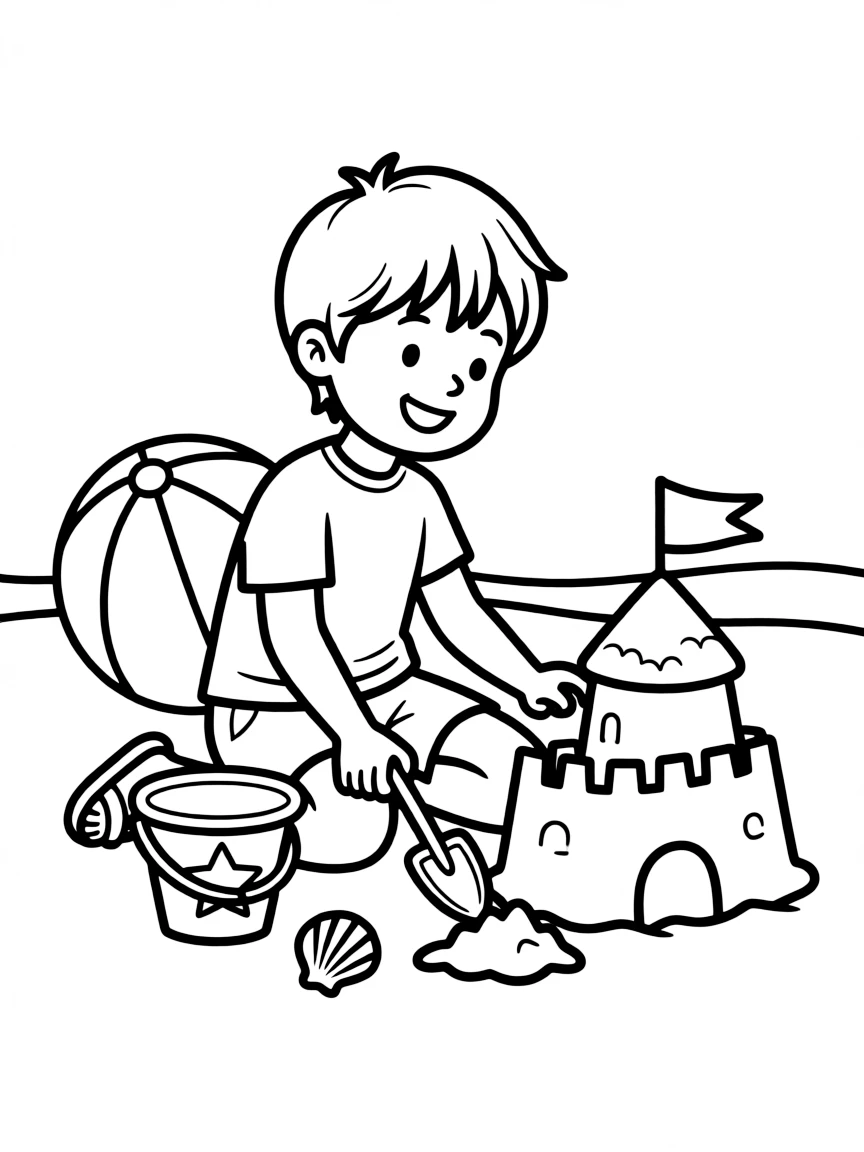 A child playing in sand.