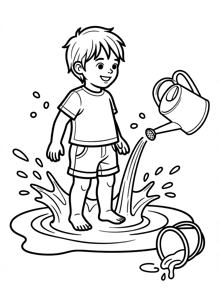 A child playing with water.