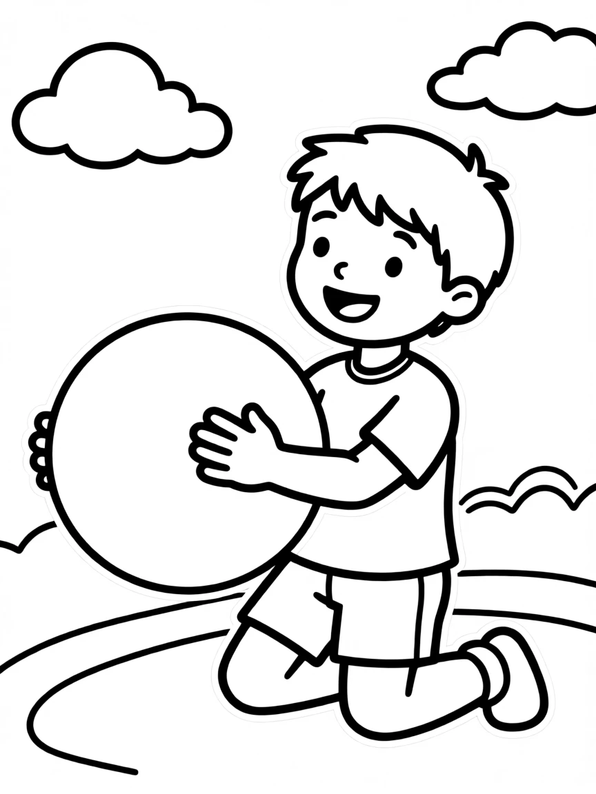 A child playing with a ball.