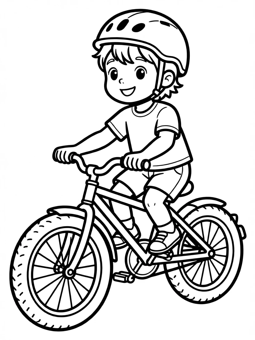 A child riding a bike.