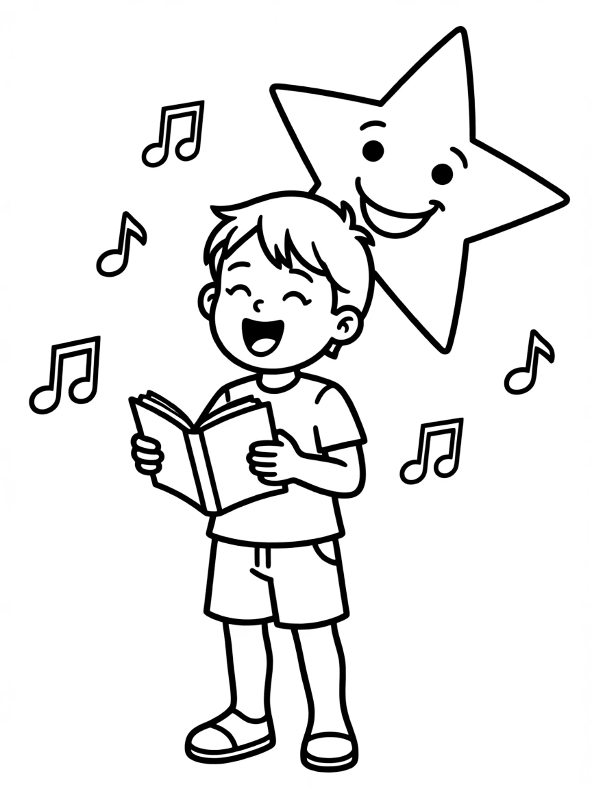 A child singing "Twinkle, Twinkle Little Star."