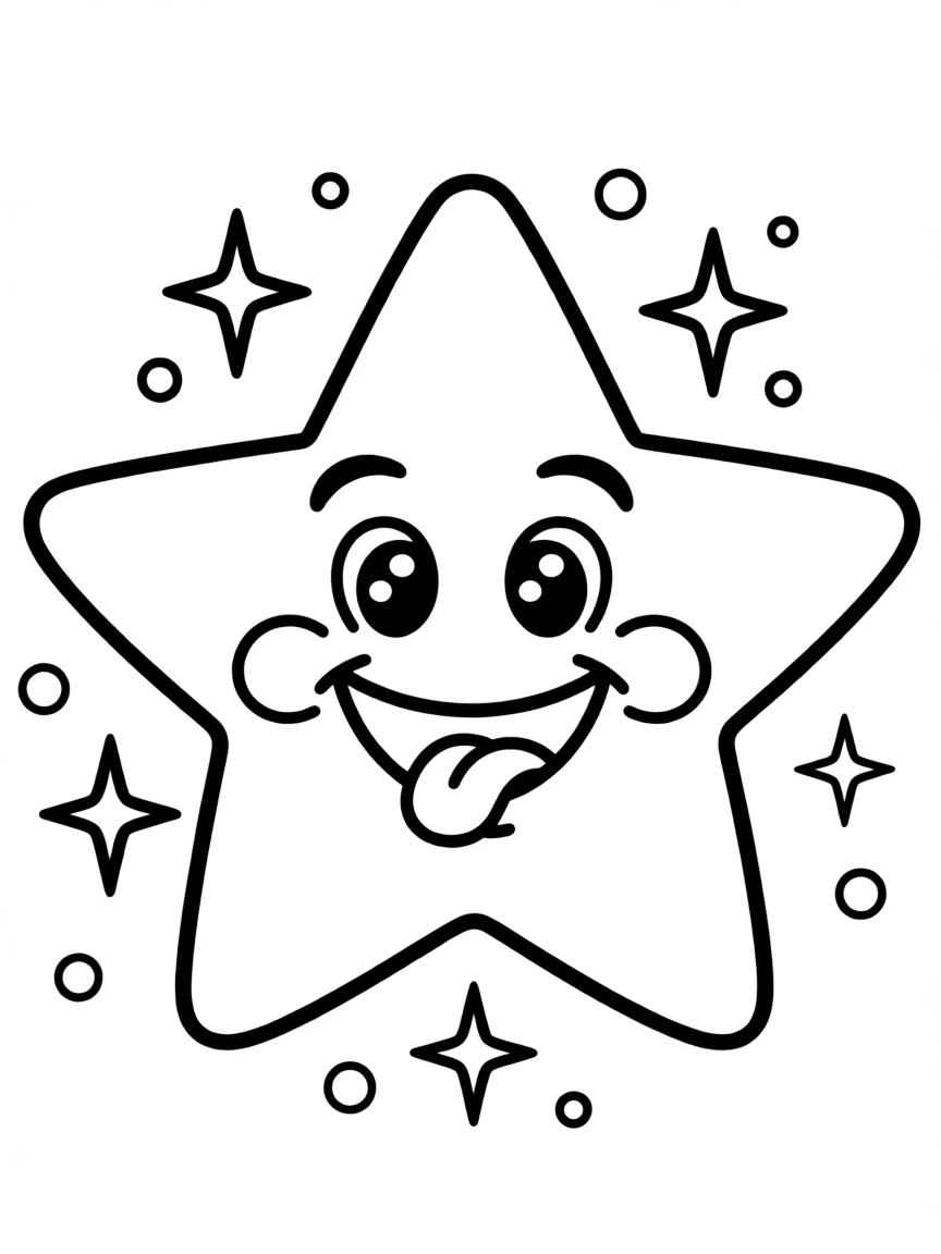 A happy star with a friendly face.