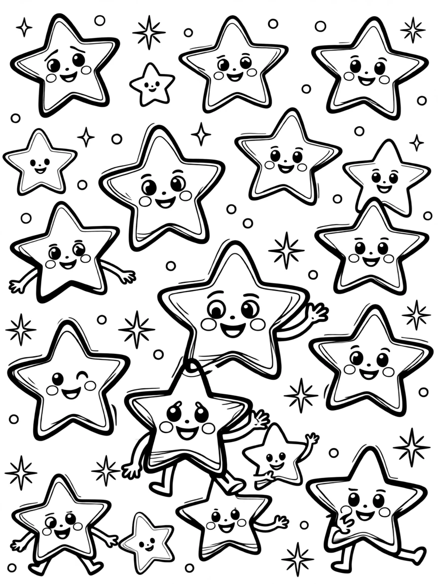A happy group of twinkling stars.