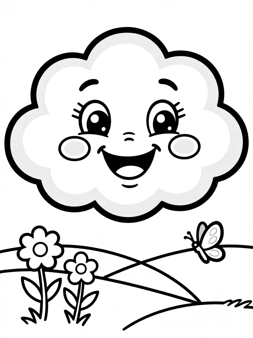 A happy fluffy cloud.