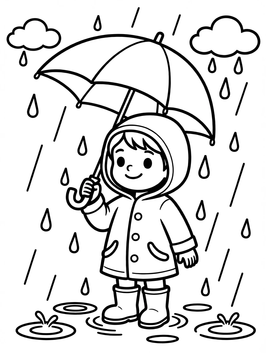 A child drawing rain.