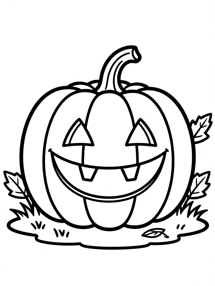 A happy pumpkin with a carved smile.