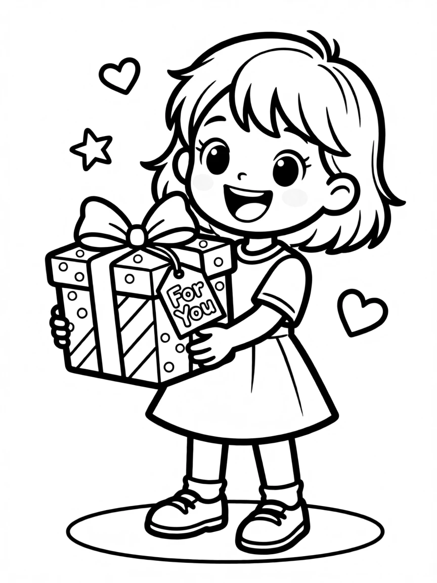 A child drawing a present.