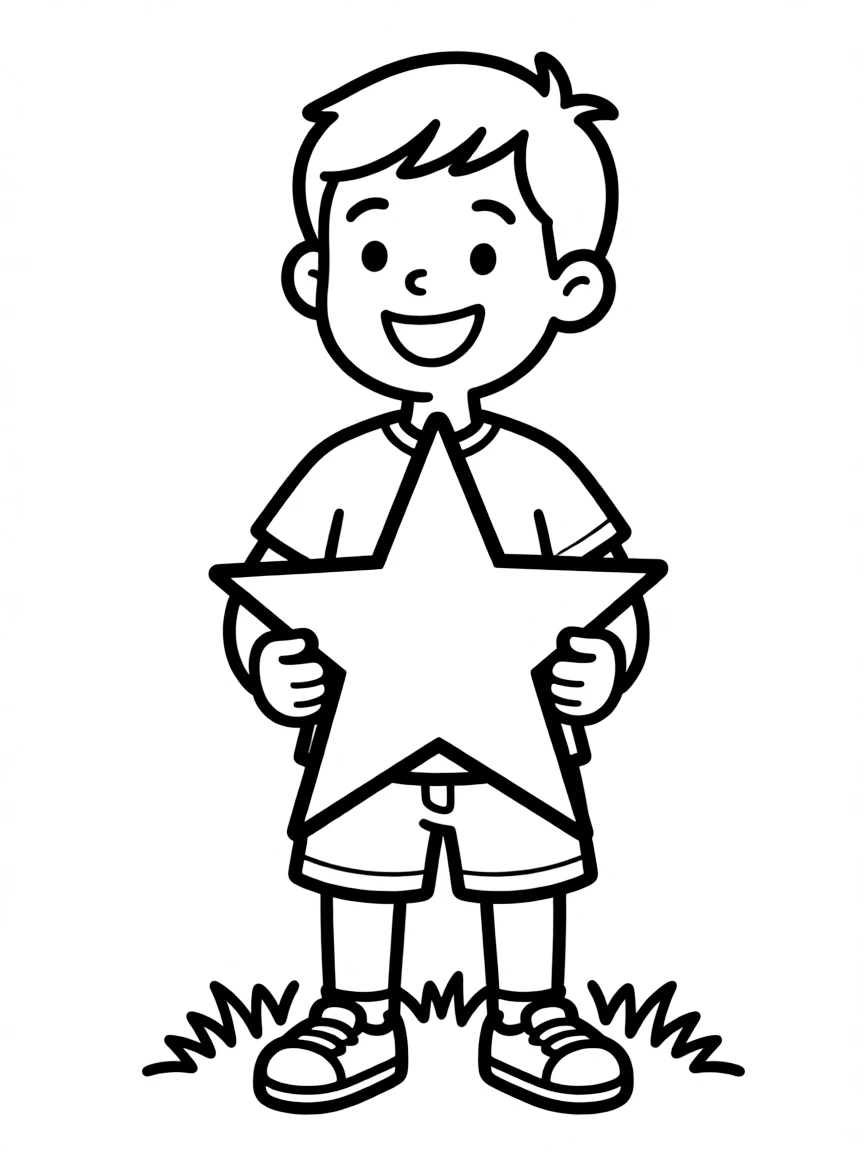 A child drawing a star.