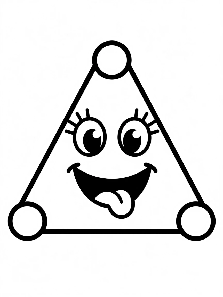 A happy triangle with three sides.