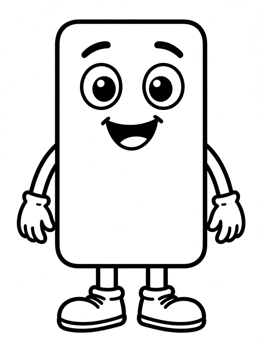 A happy rectangle, longer than it is wide.