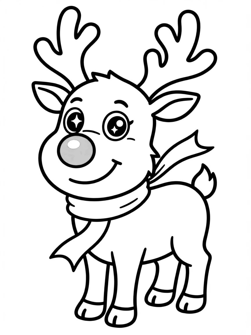 A cheerful red-nosed reindeer.