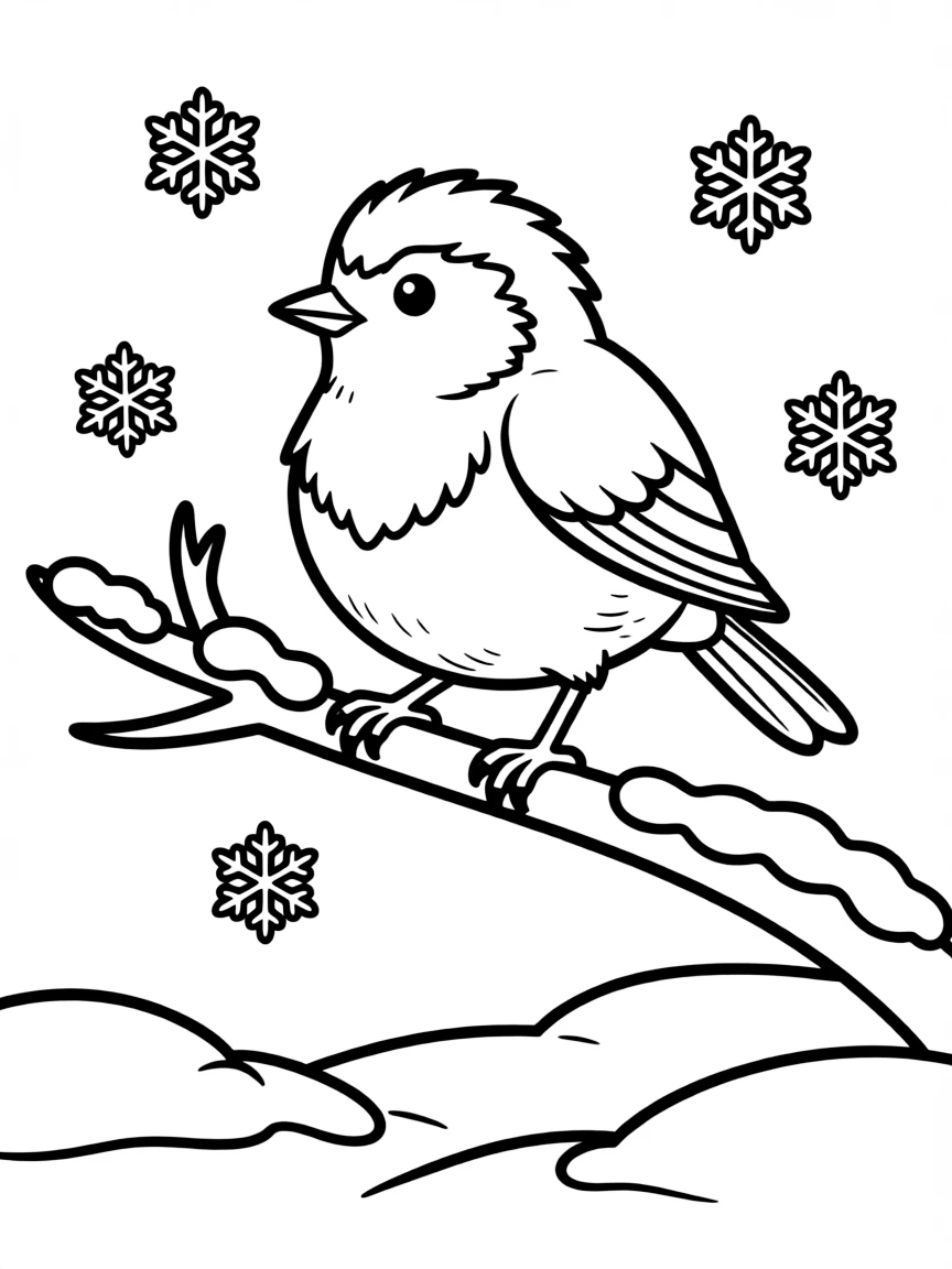 A robin in the snow.
