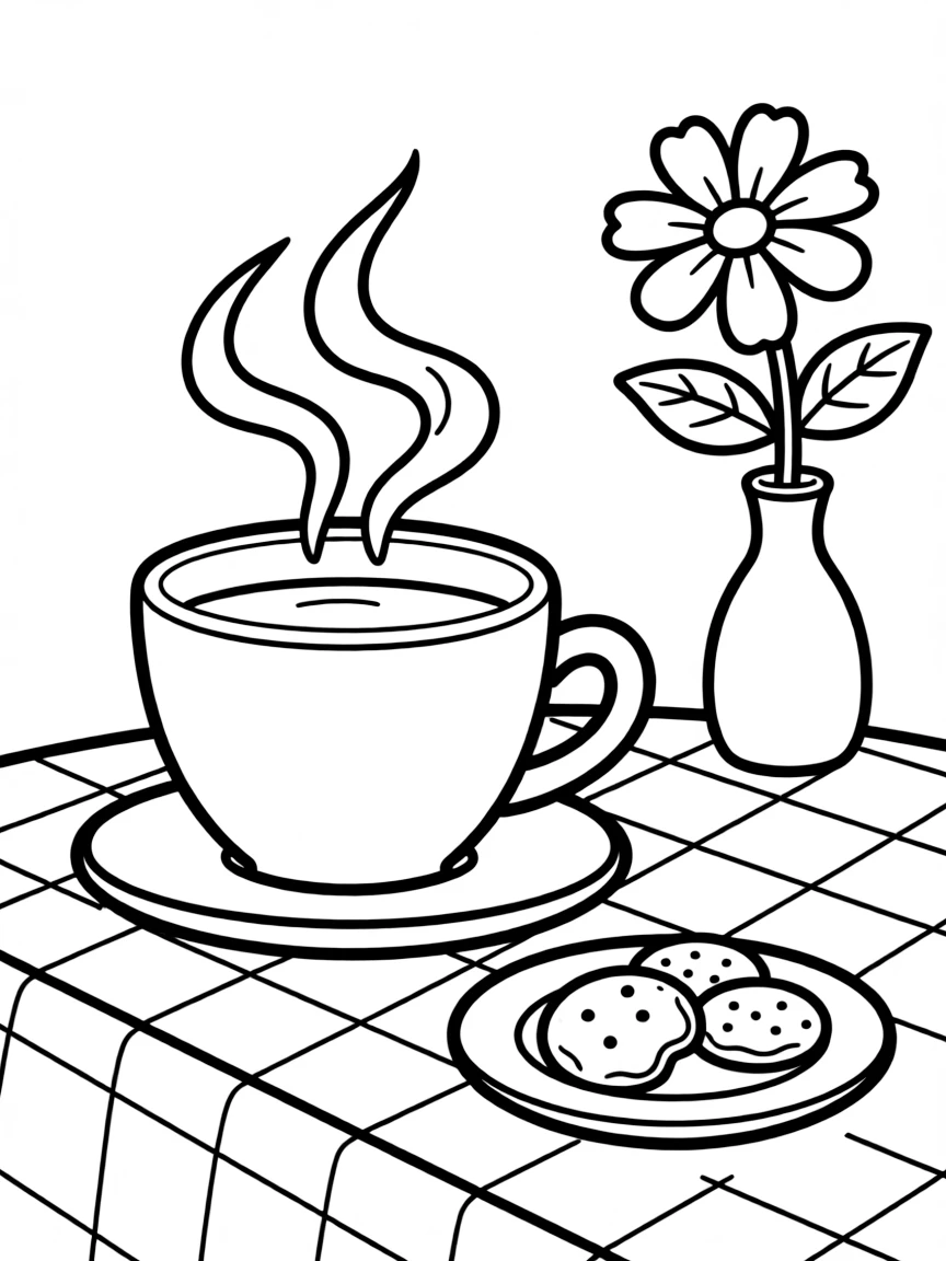 A steaming cup of tea.