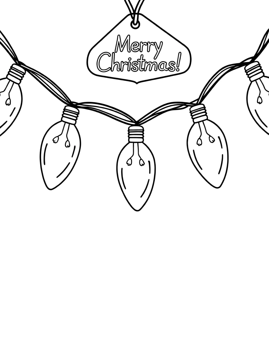 A string of twinkling Christmas lights.