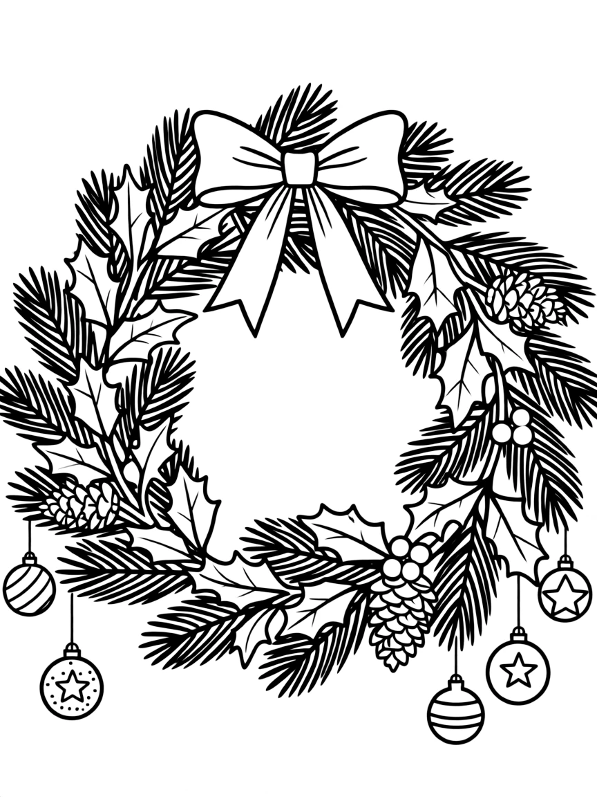 A festive holiday wreath.